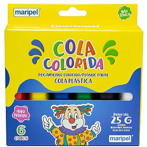 Cola Colorida 6 Cores Sortidas 25G Estojo