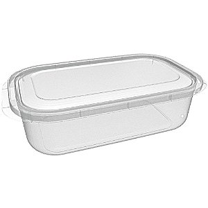 Pote Plástico Retangular ALTO Grande 4,6L Transparente