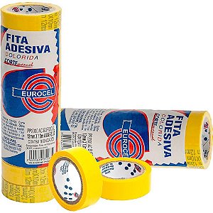 Fita Adesiva PP 2000 12MM X 10M Amarela Pacote com 10 Unidades