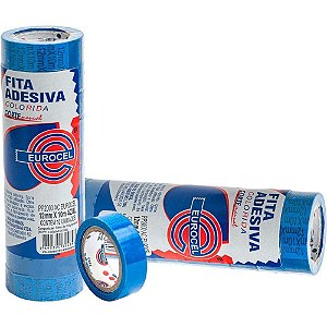 Fita Adesiva PP 2000 12MM X 10M Azul - Pacote com 10 Unidades