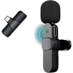 Microfone de Lapela Bluetooth com Conexão USB-C