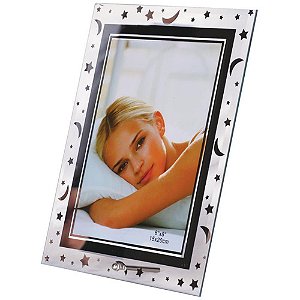 PORTA-RETRATO de Vidro Estrela e Lua 15X20 CM