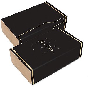 Sacola para Garrafa Caixa Natal Duplo 33X18X9,5CM - Pacote com 6 Unidades