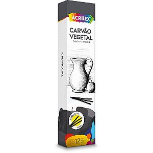 Carvão Vegetal Fino para Desenho - Pacote com 6 Unidades