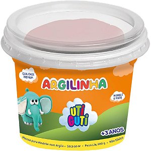 Massa para Modelar Utiguti Argilinha 200G Terracota - Caixa com 12 Unidades