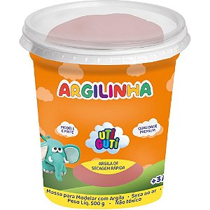Massa para Modelar Utiguti Argilinha 500G Terracota - Pacote com 6 Unidades