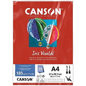 Papel A4 Colorido IRIS Vivaldi Vermelho 185G - Pacote com 25 Folhas