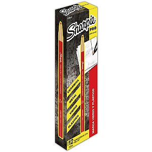 Lápis Dermatográfico Sharpie PRO Vermelho - Caixa com 12 Unidades