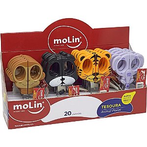 Tesoura Animal Planet 4 Modelos Metálica - Display com 20 Unidades