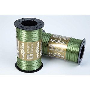 Fita de Cetim 4MM X 100M Verde Militar Dupla Face