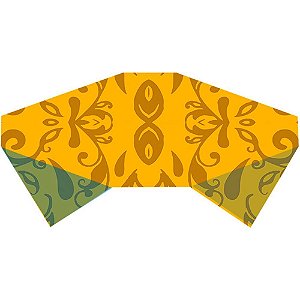 Toalha Plástica 80X80CM Arabesco Dourada - Pacote com 10 Unidades