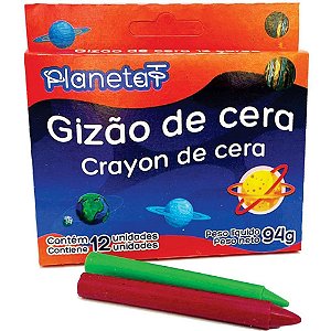 Giz de Cera Jumbo 12 Cores - Pacote com 12 Unidades
