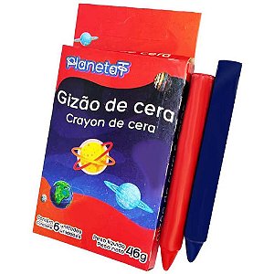 Giz de Cera Jumbo 6 Cores – Pacote com 12 Unidades