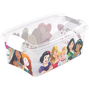 Caixa Plastica Multiuso Princesas com Trava 4,2L.