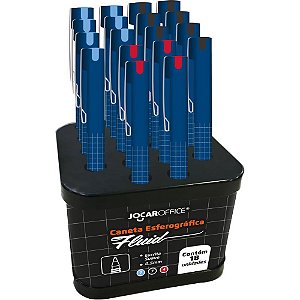 Caneta Esferográfica Jocar Fluid 0.5MM AZUL, Preta e Vermelha DP com 18 Unidades