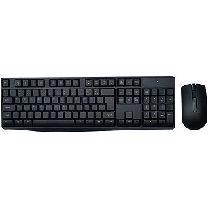 Kit Periféricos Teclado + Mouse SLIM sem Fio Preto