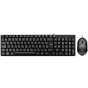 Kit Periféricos Teclado + Mouse com Fio Preto