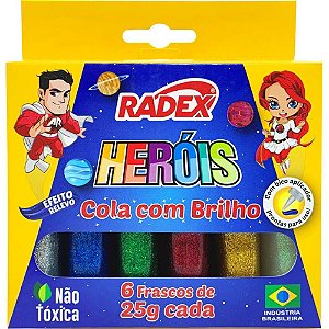 Cola com Glitter 25G - Estojo com 6 Cores