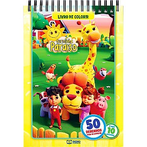 Livro Infantil para Colorir 50 Desenhos Turminha com Adesivo Pacote com 4