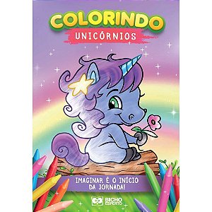 Livro Infantil para Colorir Unicórnios 10 Páginas Pacote com 10