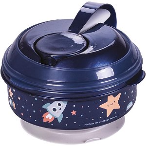 Kit Alimentação Pote Papinha com Colher 300ML Azul