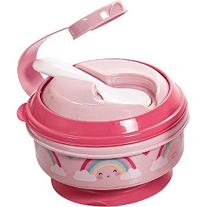 Kit Alimentação Pote de Papinha com Colher 300ML Vermelho