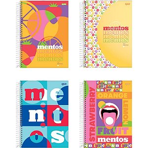 Caderno 10X1 Capa Dura Mentos 160 Folhas Pacote com 4