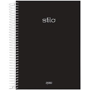 Caderno 10X1 Capa Dura Stilo Espiral Preto 160 Folhas Pacote com 4