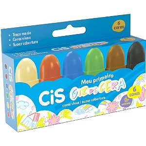 Giz de Cera Jumbo CIS Meu 1º GIZ de Cera 6 Cores Pacote com 12