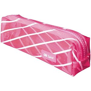 Estojo Simples CIS Spiro Rosa Transparente