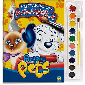Livro Aquarela Amigos PETS 27X28CM 16 Páginas