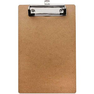 Prancheta Duratex 1/4 com Prendedor Metálico 23X17CM Caixa com 24