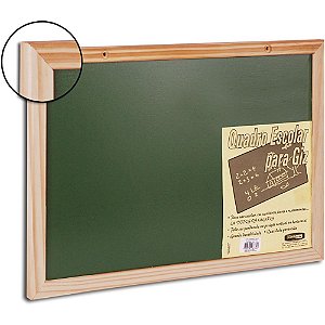 Quadro Escolar 80X60CM Verde com Moldura de Madeira Pacote com 2