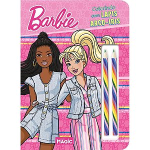 Livro Infantil Colorir Lápis ARCO-ÍRIS Barbie