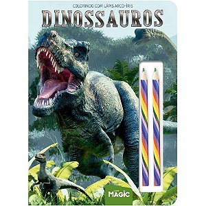 Livro Infantil Colorir Lápis ARCO-ÍRIS Dinossauros