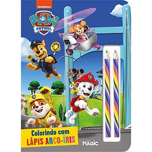 Livro Infantil Colorir Lápis ARCO-ÍRIS Patrulha Canina
