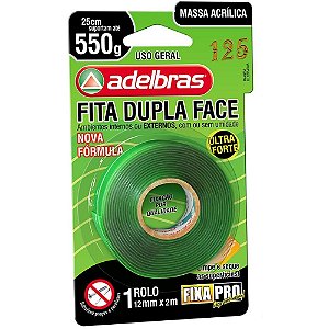 Fita Dupla Face Fixa PRO Massa Acrílica 12MM X 2M 1