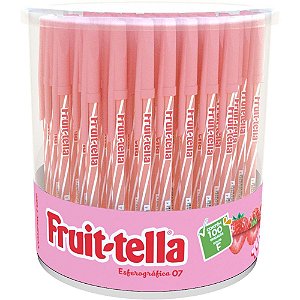 Caneta Esferográfica POP FRUIT-TELLA 0,8MM Azul Pote com 100