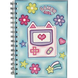 Caderno A5 Gamer GIRL 80 Folhas com Espiral 142X210MM