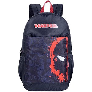 Mochila Deadpool T02 Preta com Bolsos e ALÇAS Acolchoadas