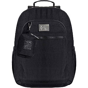 Mochila TRENDY Preta com Chaveiro