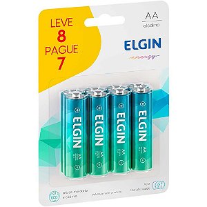 Pilha Alcalina Pequena AA - Blister Leve 8 Pague 7