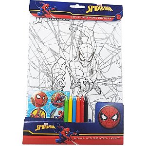 Brinquedo para Colorir KIT Pintura SPIDER-MAN 26X19CM - 20 Peças