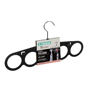 Cabide de Veludo Preto para Lenços e Cintos Mycloset Ordene