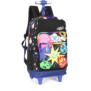Mochila Infantil com Rodinha Divertidamente Preta