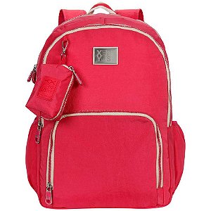 Mochila TRENDY Colors PINK/BEGE com Compartimento para Notebook