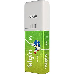 Pilha Bateria 9V com Lanterna LED Azul