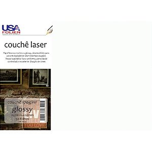 Papel A3 Couchê Laser GLOSSY 297X420MM 170G Pacote com 50