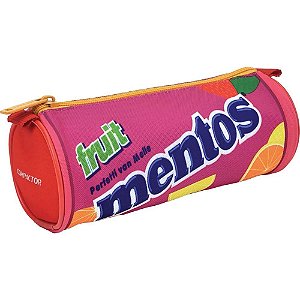 Estojo Simples Mentos Fruit Redondo Rosa - Caixa com 5 Unidades