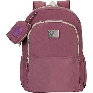 Mochila TRENDY Colors MAUVE/BEGE com Compartimento para Notebook